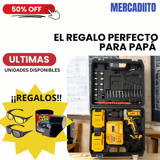 Taladro 3‑en‑1 Pro – Atornilla, Perfora y Percute con una sola mano + 2 REGALOS
