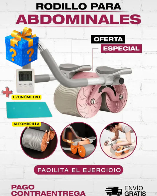 ABSPro™️ Rodillo para abdominales + Reloj Temporizador y Alfombrilla